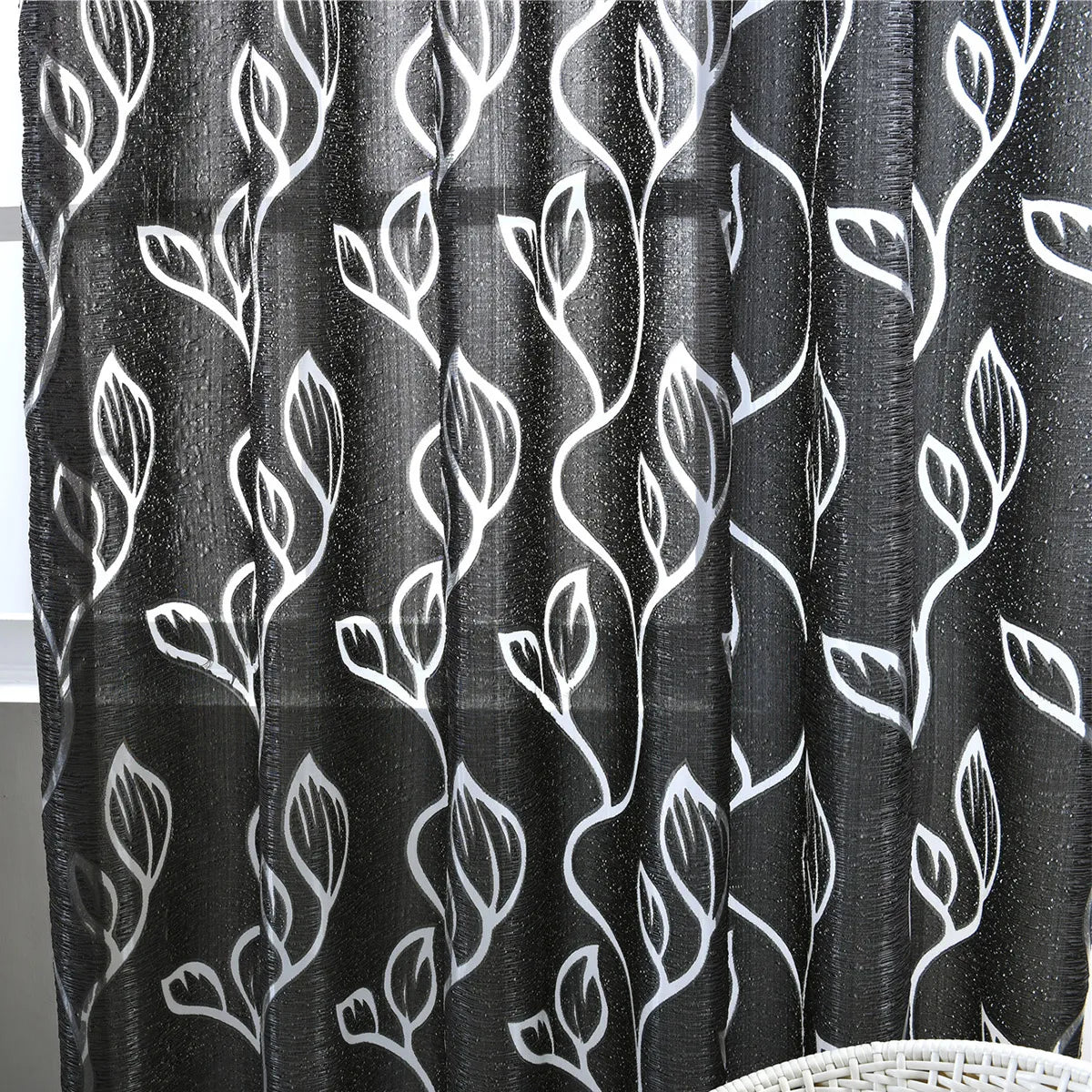 1 Panel Leaves Window Curtain Living Room Decor