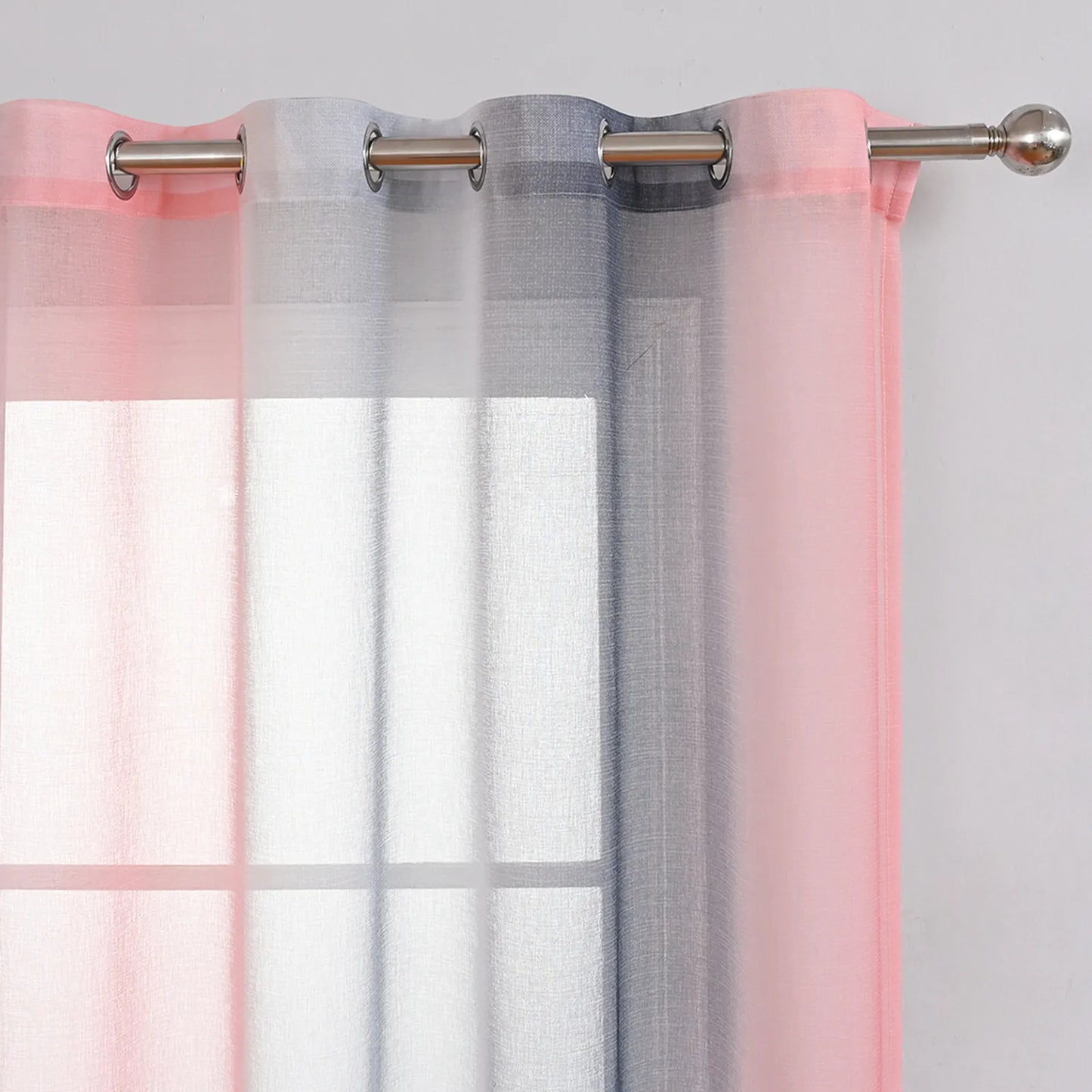 1 Panel Ombre Fenster Sheer Transparent Wohnzimmer Schlafzimmer Vorhänge Ösen