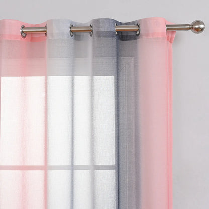 1 Panel Ombre Fenster Sheer Transparent Wohnzimmer Schlafzimmer Vorhänge Ösen