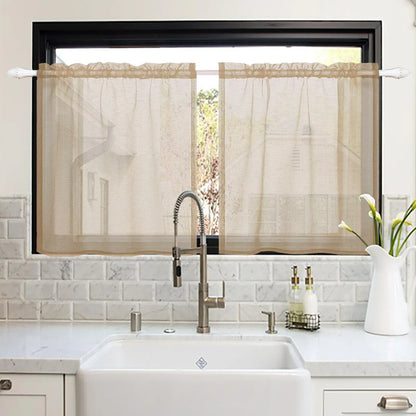 1 Panel Waterproof Short Sheer Tier Curtain