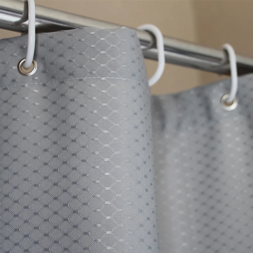 Shower curtain made of waffle fabric – water-repellent, including hooks, 1 piece