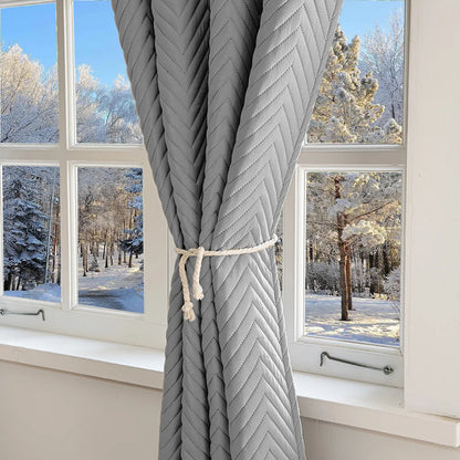 Rideau thermique épais sur mesure avec matelassage chevrons - Tessaro