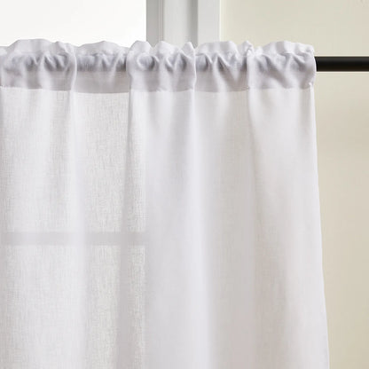 Transparent voile curtain in linen look, made to measure – Luvia