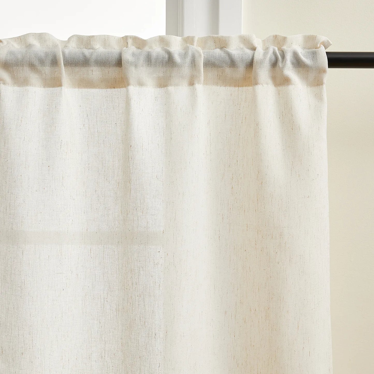 Transparent voile curtain in linen look, made to measure – Luvia