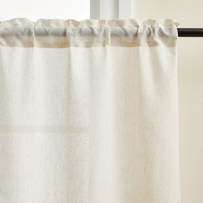 Transparent voile curtain in linen look, made to measure – Luvia