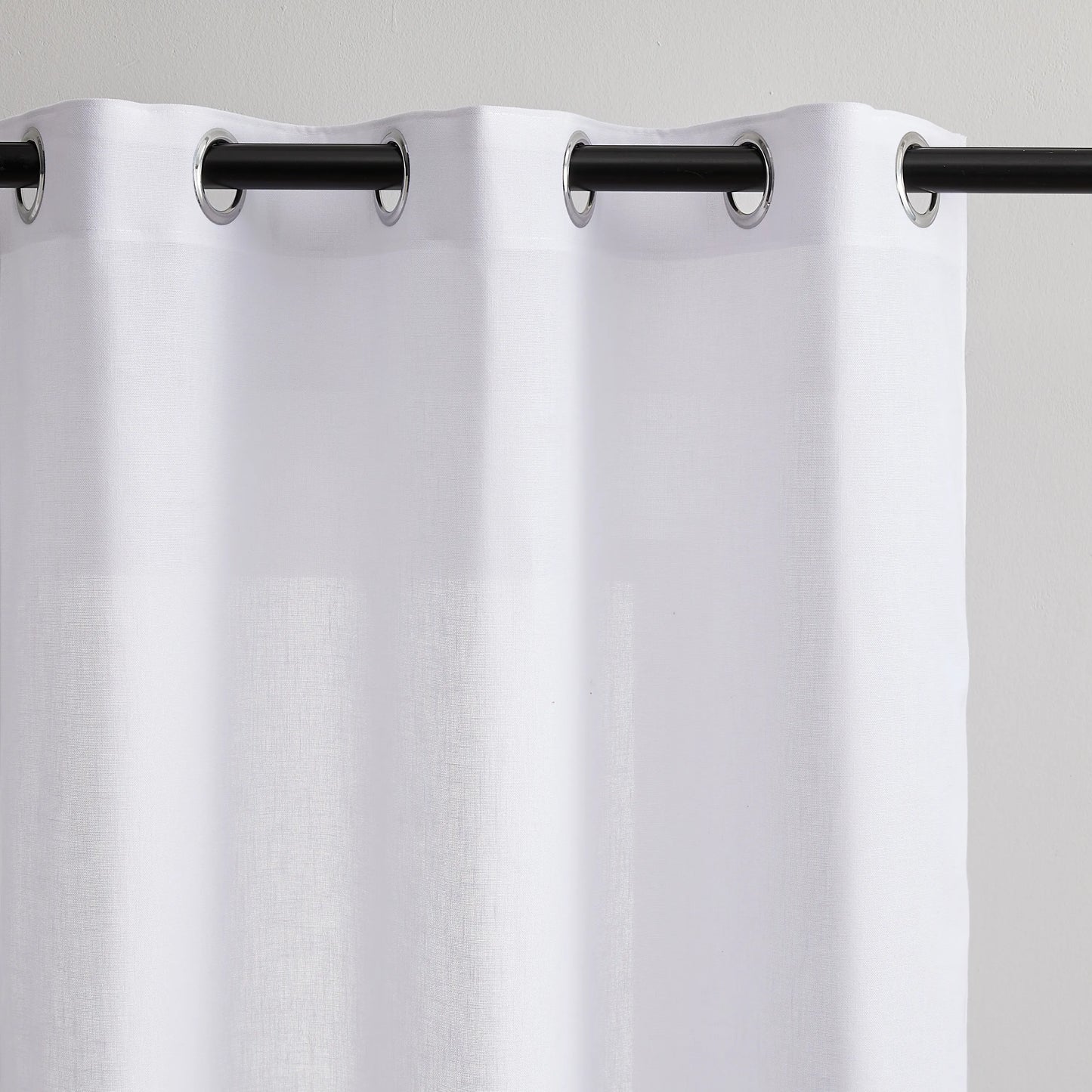 Transparent voile curtain in linen look, made to measure – Luvia