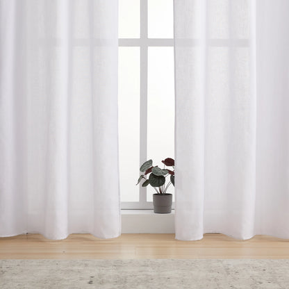 Transparent voile curtain in linen look, made to measure – Luvia