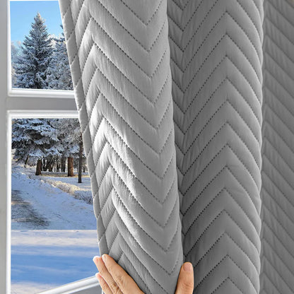 Rideau thermique épais sur mesure avec matelassage chevrons - Tessaro