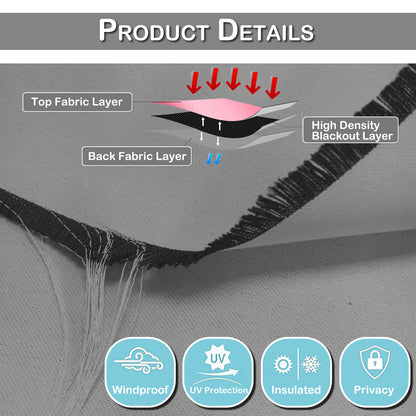 1 Panel Blackout Window Short Curtains