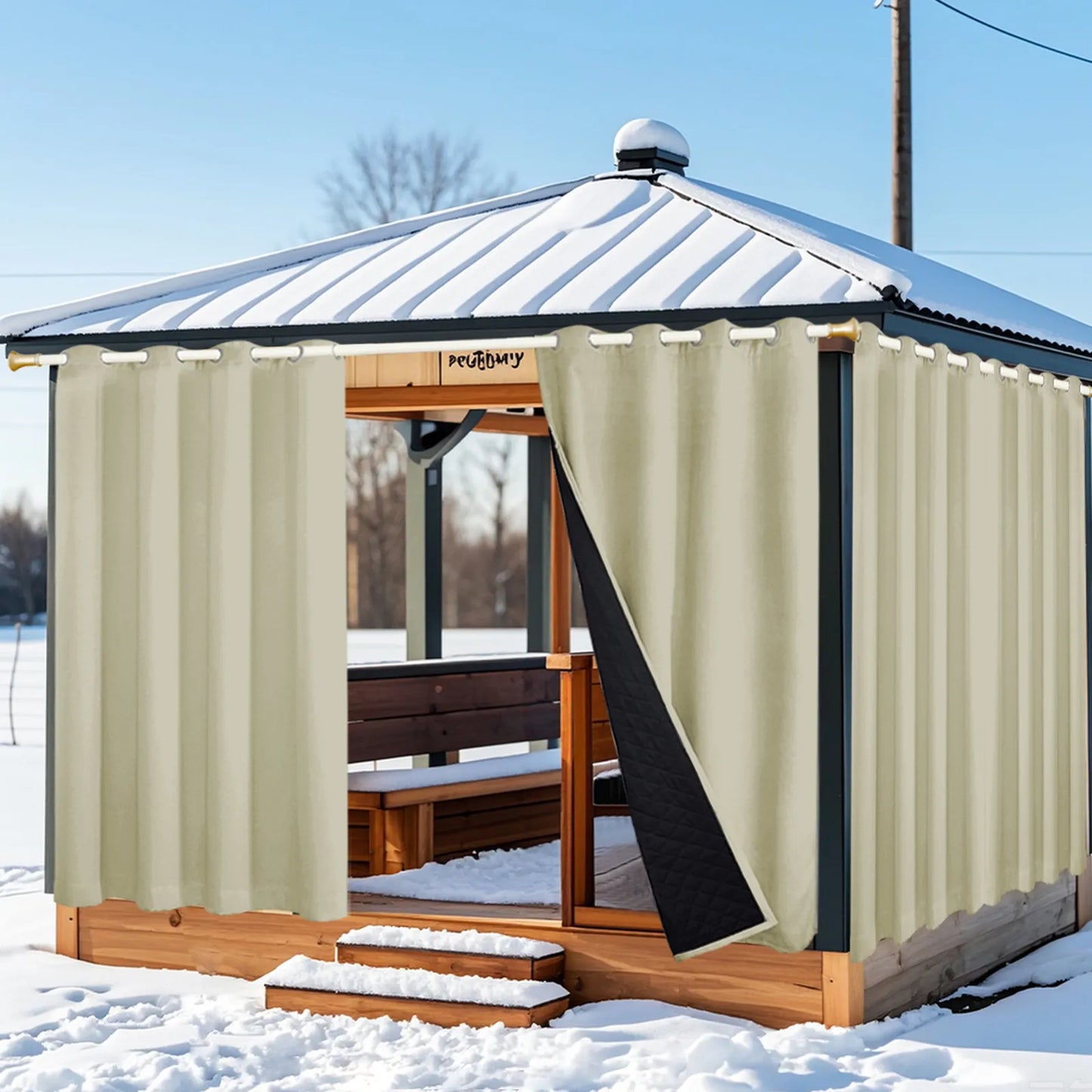 Heavy-duty outdoor blackout and thermal curtain made to measure · Borevia