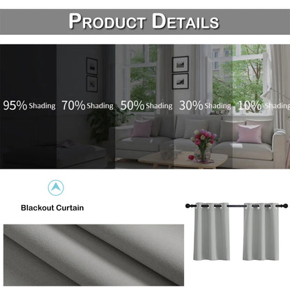 1 Panel High-precision Blackout Short Kitchen Curtains