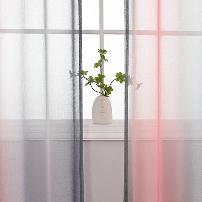 1 Panel Ombre Fenster Sheer Transparent Wohnzimmer Schlafzimmer Vorhänge Ösen