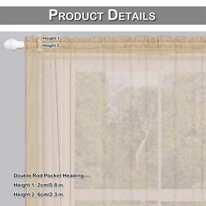 1 Panel Waterproof Short Sheer Tier Curtain