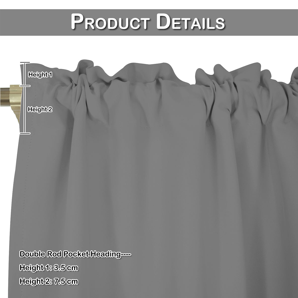 1 Panel Blackout Window Short Curtains