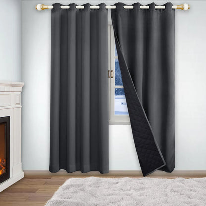 Rideau thermique matelassé robuste à envers noir - Keldora
