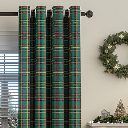 Rideau de Noël à carreaux · Rouge Vert · Style vintage