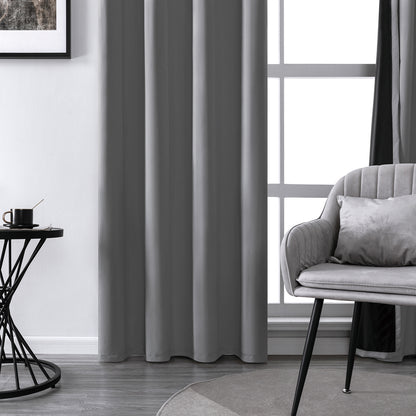 Set of 2 ultra-lightweight 100% blackout curtains with eyelets for bedrooms and living rooms