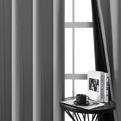Set of 2 ultra-lightweight 100% blackout curtains with eyelets for bedrooms and living rooms