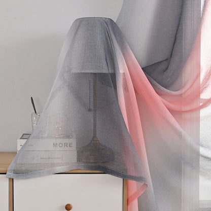 1 Panel Ombre Fenster Sheer Transparent Wohnzimmer Schlafzimmer Vorhänge Ösen