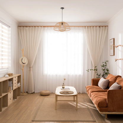 Voilage transparent à la texture lin naturel – Serena