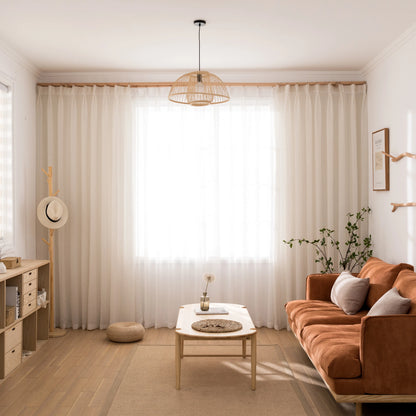 Voilage transparent à la texture lin naturel – Serena