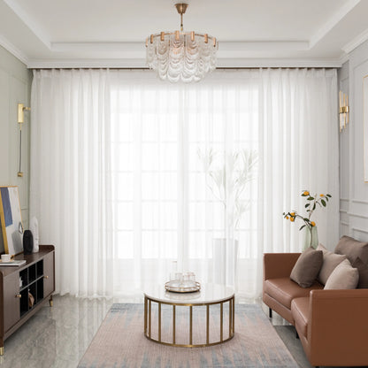 Voilage transparent à l'aspect tissé texturé – Elvane