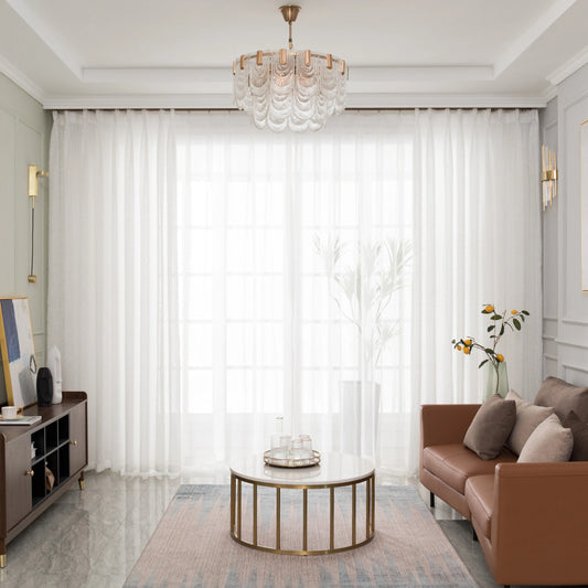 Voilage transparent à l'aspect tissé texturé – Elvane