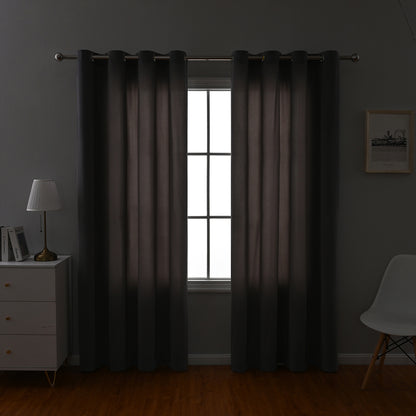 Frosted Fleece Curtains, 1 Panel, Gray, 132*164cm/132*214cm/132*241cm