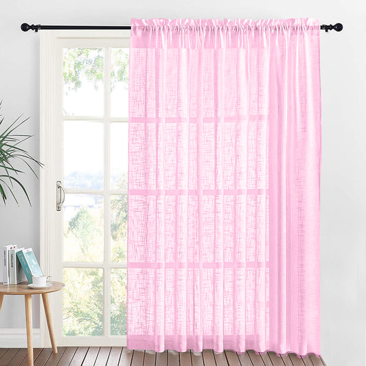 Rideaux transparents texturés, 1 panneau, rose, 132x160cm/132x210cm/132x240cm/132x270cm