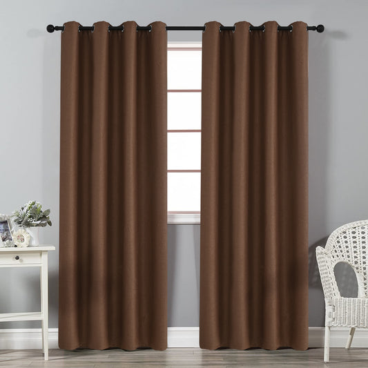 100% Blackout Curtains, 1 Panel, Brown, 100*130cm/134*160cm/134*210cm/134*245cm