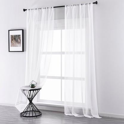 Transparent curtain in a set of 2 – white, light voile look