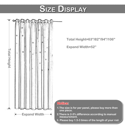 Stars Ombre Double-Layer Curtains, 1 Panel, Gray, 134*160cm/134*210cm/134*240cm/134*269cm