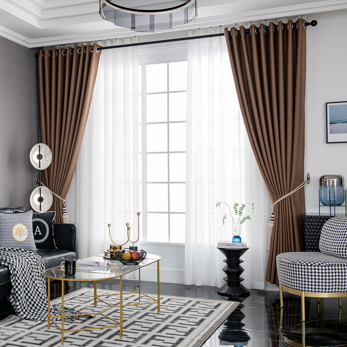 100% Blackout Curtains, 1 Panel, Brown, 100*130cm/134*160cm/134*210cm/134*245cm
