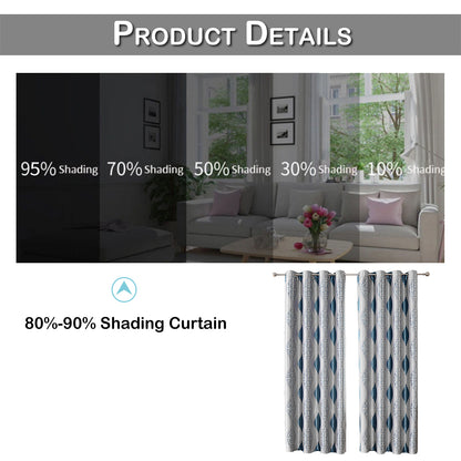 Geometric Curtains, 1 Panel, Blue, 100*130cm/100*250cm/140*260cm