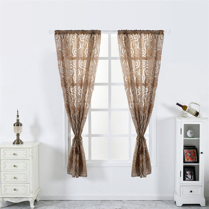 Rideaux transparents en seersucker, 1 panneau, marron, 100x130cm/100x200cm/100x250cm