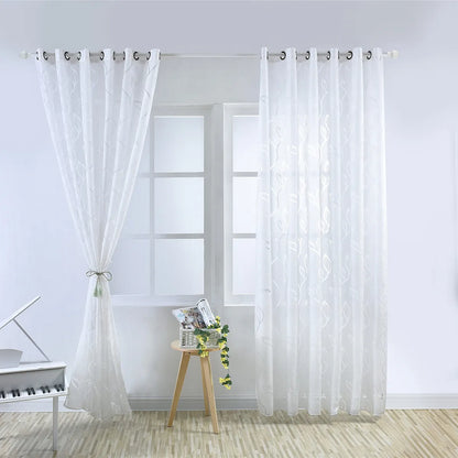 1 Panel Leaves Window Curtain Living Room Decor