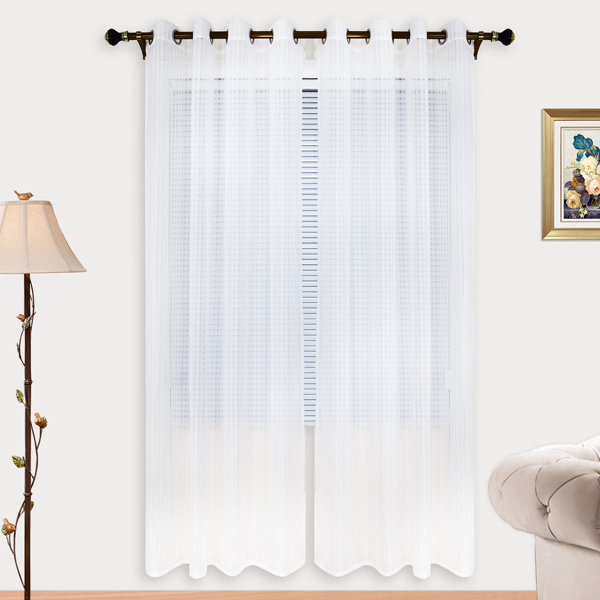 Rideaux en tulle de gaze, 1 panneau, blanc, 132*160cm/132*183cm/132*213cm/132*244cm