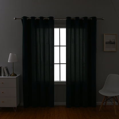 Frosted Fleece Curtains, 1 Panel, Green, 132*164cm/132*214cm/132*241cm