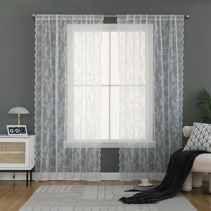 1 Panel Lace Window Sheer Curtain