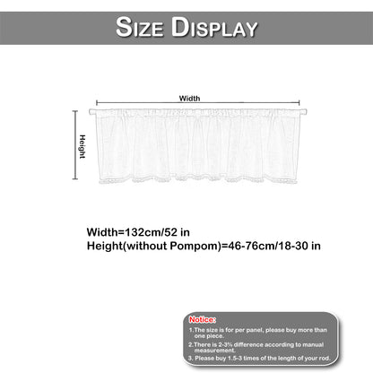 1 Panel Pompom Rod Pocket Überschrift Fenster Kurzer Sheer Tier Vorhang