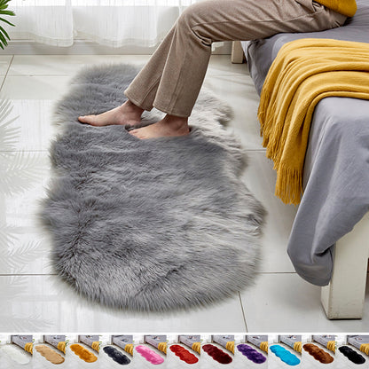 Fluffy faux fur rug, long pile shaggy rug, 60x180 cm