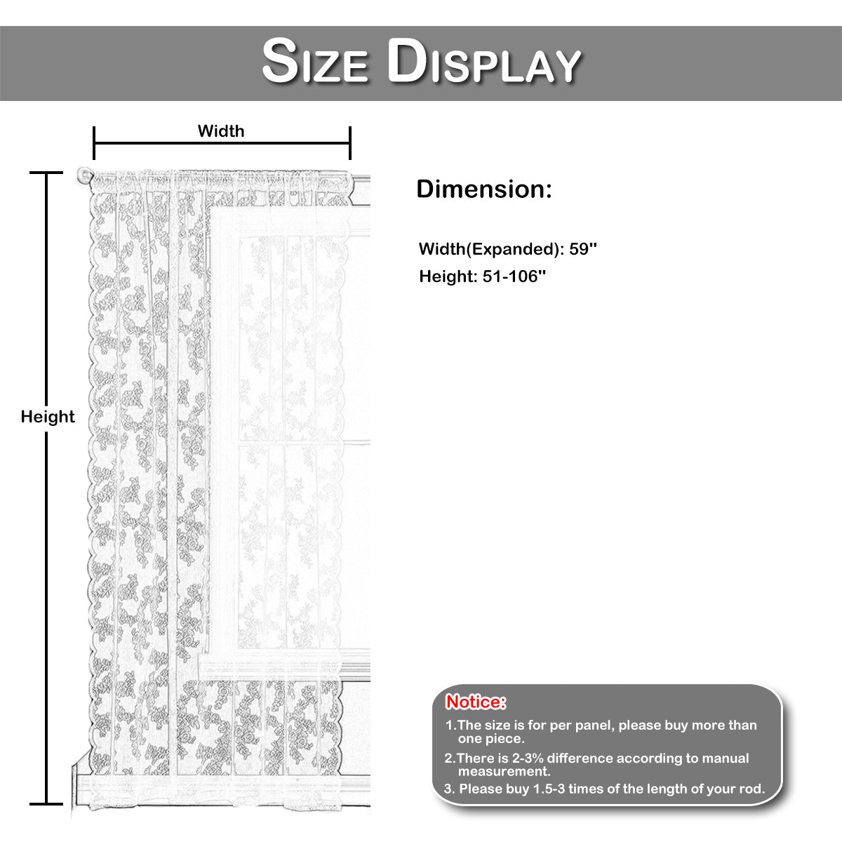 Voile Vorhänge Floral Spitze Sheer Vorhang Slot Top Tür Screening Picknick Decor