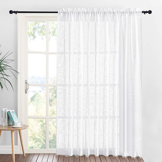 Rideaux transparents texturés, 1 panneau, blanc, 132x160cm/132x210cm/132x240cm/132x270cm