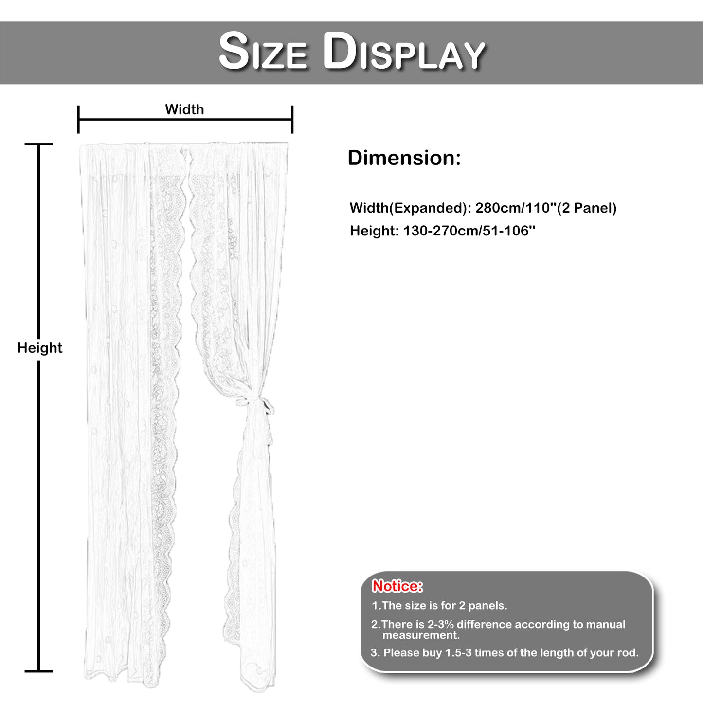 2 Panel Floral Patio Lace Sheer Curtains Decor