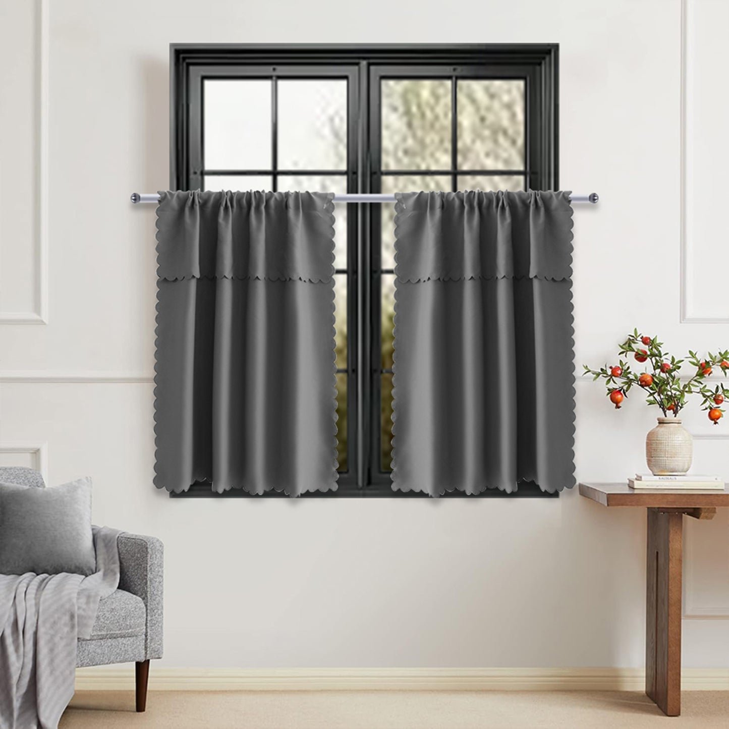 1 Panel Privacy Thermal Blackout Window Short Curtains