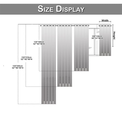 100% Blackout Curtains, 1 Panel, Gray, 100*130cm/134*160cm/134*210cm/134*245cm