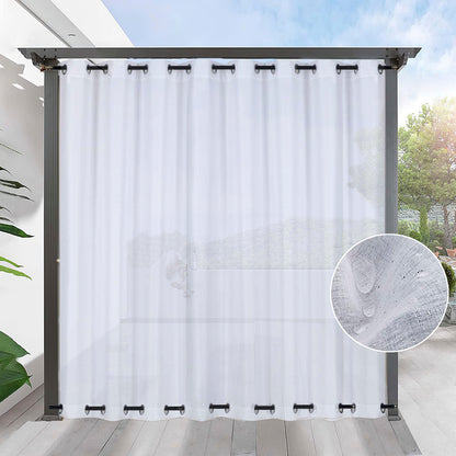 Outdoor Gardine Halbtransparent undWinddicht  Wasserabweisend Weiß 1 Panel