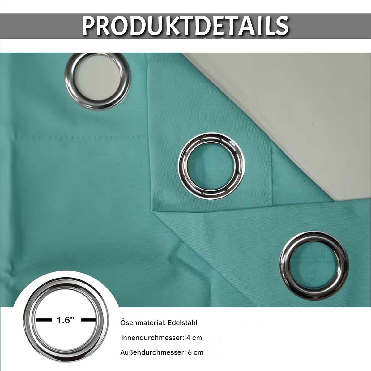 Rideau extérieur imperméable à œillets, protection thermique et occultant, 5 coloris