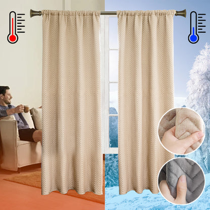 Rideau matelassé épais en peluche courte 100 % occultant et isolant thermique 1 panneau