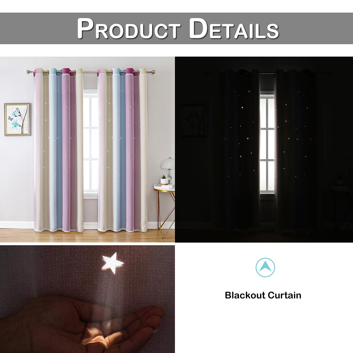 Rideaux occultants à double couche, 1 panneau, rose, 100 x 130 cm/134 x 160 cm/134 x 210 cm/134 x 240 cm